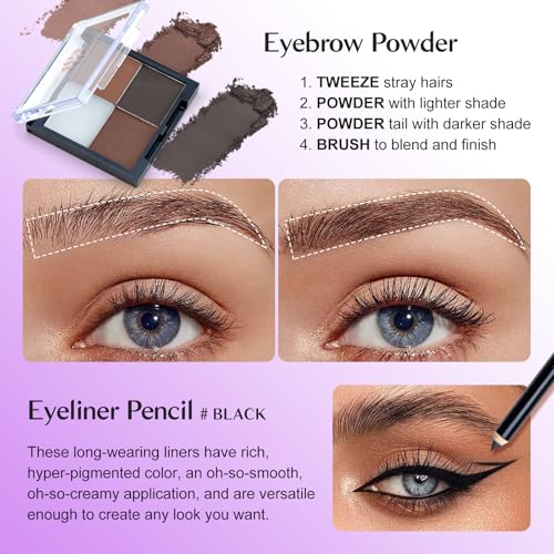 Color Nymph All in one Makeup Kit For Girls Teens, Makeup Set 4 Trays Spacious Space Train Case for Beginner with Eyeshadow Highlighter Lipgloss Blush Contour Concealer Brush Eyeliner Lipbalm