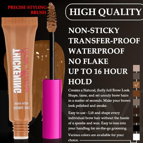 Kaely Thickening Brow Mascara, Tinted Eyebrow Gel Waterproof, Eyebrow Color Makeup, Vegan, Cruelty Free, maquillaje gel para cejas a prueba de agua, 03 Auburn