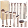 20 Pcs Makeup Brush Set with Gift Box - Double-End Blending Brushes Champagne