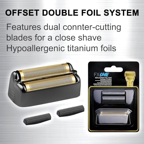 TRAH Gold FXONE Shaver Replacement Foil & Cutter Pack for BaBylissPRO FXONE - 2 Pack