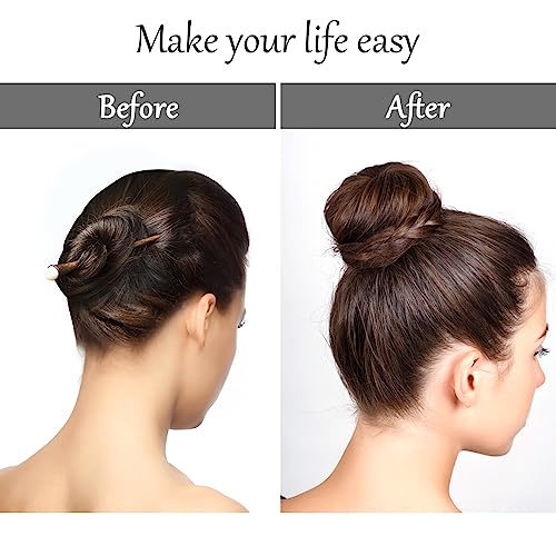 Hair Bun Maker Donuts 12 Pcs Set - Medium 2.75 in Sock Bun Shapers for Long Hair