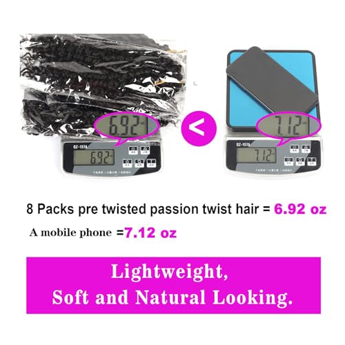 Bileaf Passion Twist Crochet Hair 10 Inch - 8 Pack, Faux Locs for Black Women
