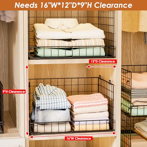 Yociyoga Black 8-Tier Stackable Foldable Closet Organizer Shelves