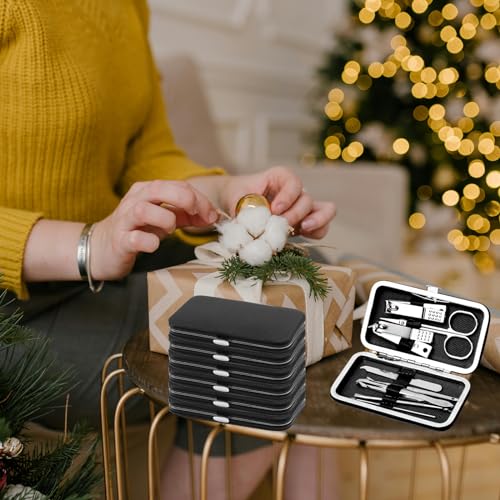 24 Pack Manicure Nail Clipper Sets - Travel Fingernail Clippers with Leather Case - 4.3 Inch