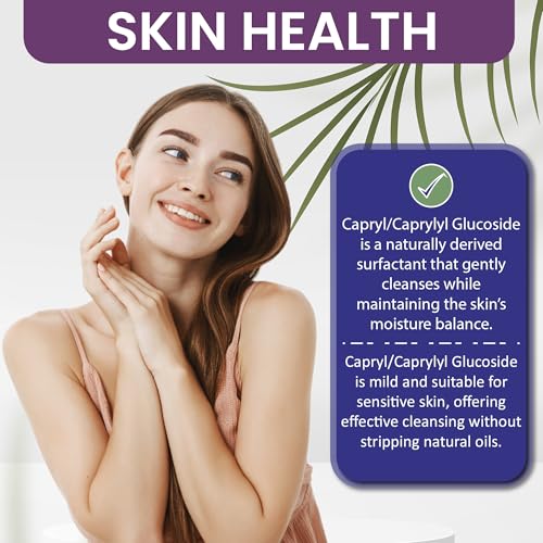 Capryl Glucoside Liquid Surfactant - Natural Plant-Derived for Shower Gels & Face Cleansers - 128 oz Pack of 1