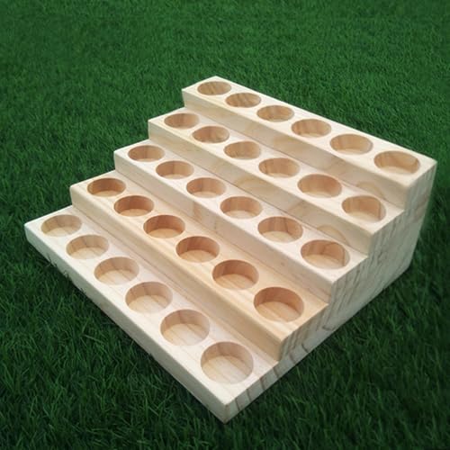 Wooden Essential Oil Display Stand 5 Tiers - 30 Bottle Capacity, Natural Finish, Variation of THIS listing