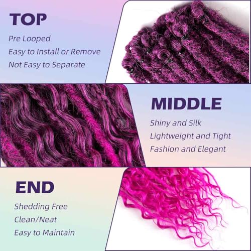 Single Ended Dreads Extensions 30 Strands 24 Inch 3-in-1 Synthetic Hair Dreadlock Extensions - Rose Color Variation SE-30S-24" / T1B/Rose#