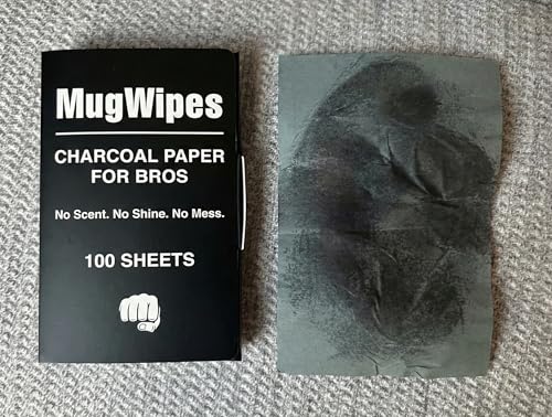 Oil Control Charcoal Face Wipes for Men - Matte Finish, 100 Pocket-Size, Vegan & Fragrance-Free