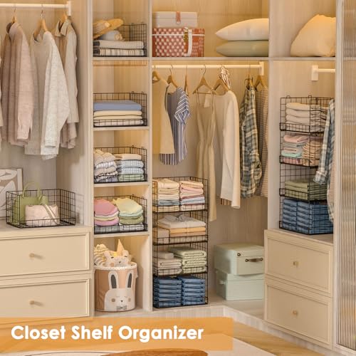Yociyoga Black 8-Tier Stackable Foldable Closet Organizer Shelves