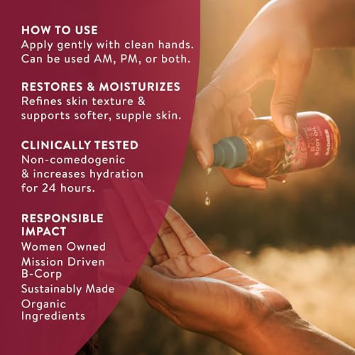 Damascus Rose Body Oil - Organic Jojoba & Pomegranate 4oz Glass Bottle