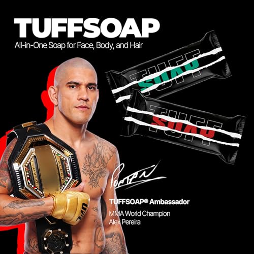 2 PACK ? 4-in-1 Men¡¯s Fragrance Soap Bar 11 oz ? Natural All-in-One Bar for Body, Face, Hair & Shaving ? TUFF RED (Energy) / TUFF GREEN (Skin Protection) ? Long-Lasting & Sulfate-Free