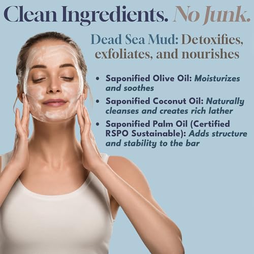 Dead Sea Warehouse ? Amazing Minerals Mud Intensive Facial Care Bar ? 5.2 OZ ? Dead Sea Mud Soap ? All Natural ? Oily Skin Deep Cleanser ? 2-Pack
