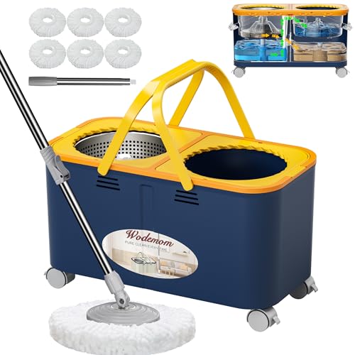 Compact Rinse Mop Gen 1, Clean & Dirty Water Separation, Blue/Yellow