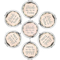 Pack of 7 Compact Pocket Makeup Mirrors Set Include 1 Bride to Be Mirror and 6 Bride Tribe Mirrors Bachelorette Party Bridesmaid Proposal Gifts(Champagne)