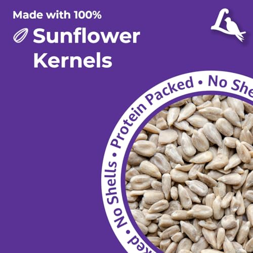 25 lb Wild Bird Seed with Sunflower Kernels No Waste | Attracts Finches & Songbirds