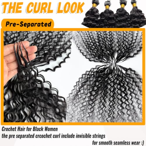 14 Inch Pre-Separated Curly Crochet Hair Extensions for Black Women - Burmese 3C-4A, 50g