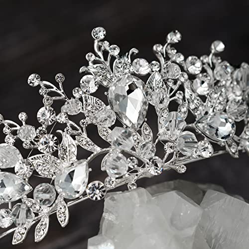 Women’s Bridal Tiara Crown with Rhinestones - Silver & Clear Variation