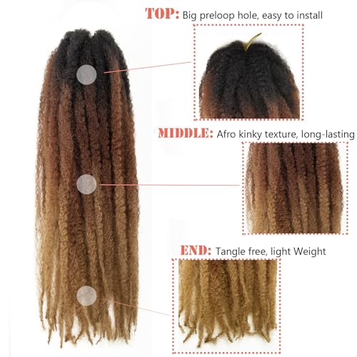 24 Inch Marley Twist Hair Afro Twist Hair Extensions - 8 Pack, Variation 1B/30/27