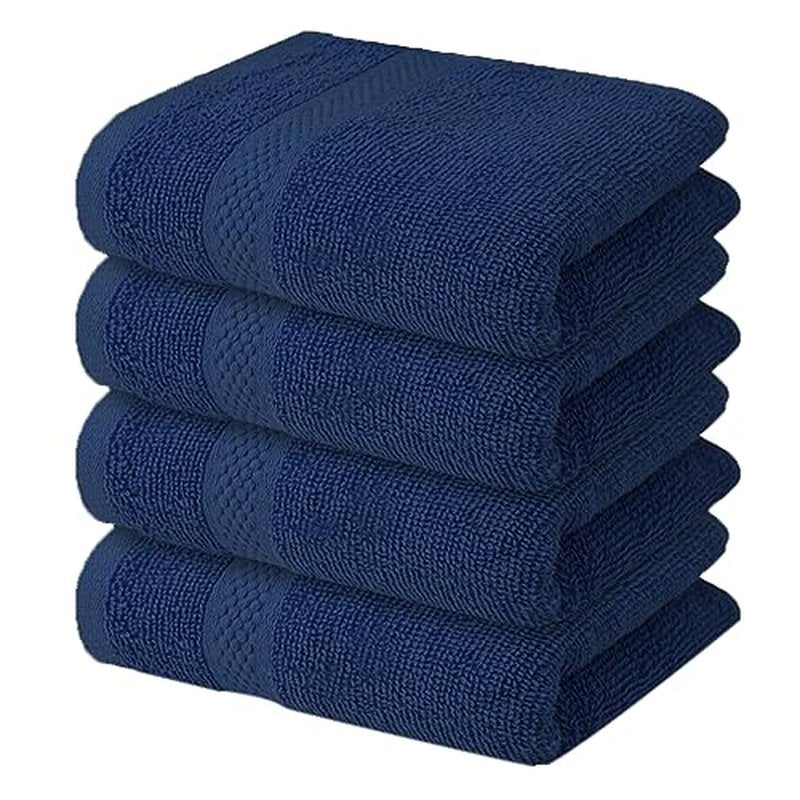 4 Natural Loofah Pads for him and her. Eco-Friendly Exfoliating Body Scrubbers, Durable & Gentle Terry Towel Cloth pad for Manly Skin Care - Lufas, Luffa, Loufas Sponges