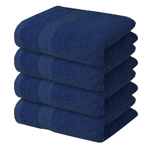 4 Natural Loofah Pads for him and her. Eco-Friendly Exfoliating Body Scrubbers, Durable & Gentle Terry Towel Cloth pad for Manly Skin Care - Lufas, Luffa, Loufas Sponges
