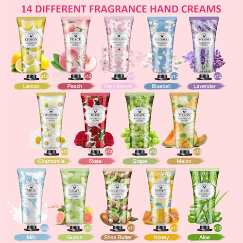 182 Pack Hand Cream Set, Stocking Stuffers for Women, Hand Lotion for Christmas Gifts, Thank You Gifts, Bridesmaid Gifts, Birthday Gifts and Small Gifts, Hand Lotion Travel Size for Dry Cracked Hands