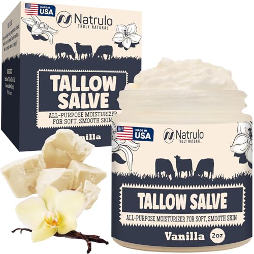 Beef Tallow Salve ? All Natural Grass Fed Beef Tallow & Honey All Purpose Balm ? Moisturizing Body Salve Great for Eczema, Cracked, Dry, Itchy, Irritated Skin ? Skin Repair Skincare Made in USA