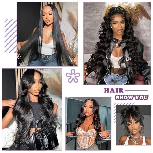 Natural Black 20 Inch 12A Body Wave Human Hair Bundles - ZGWG