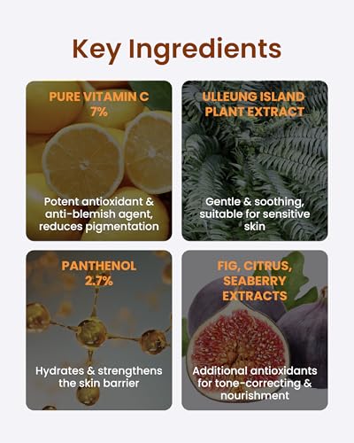 Vegan Vitamin C Serum with 7% Pure Vitamin C - Skin Brightening & Sensitive Skin Care