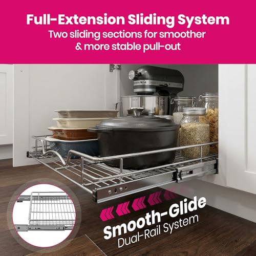 HOLDN’ STORAGE 26"W x 21"D Pull Out Cabinet Organizer for Kitchen Cabinets