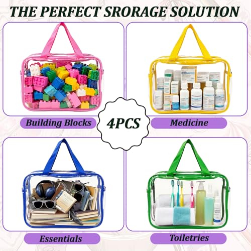 Multicolor Large Clear Travel Toiletry Bag Set Waterproof Cosmetic Organizer with Handle