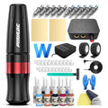 Rotary Tattoo Kit Pen with 10 Cartridges Black & Red - Beginner Friendly