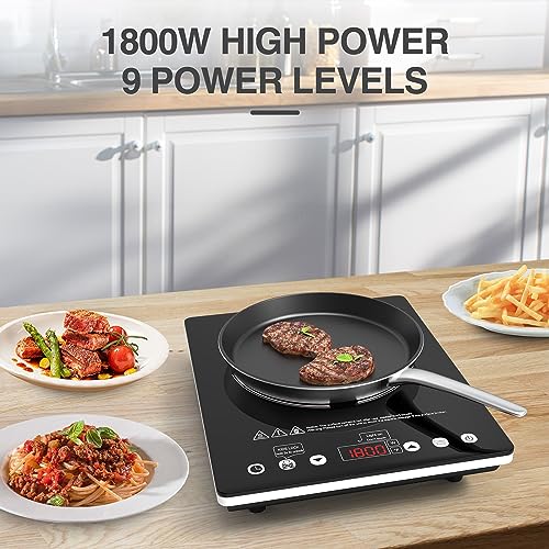 Electric Portable Cooktop Single Burner 1800W Touch Control Child Lock DT1-3