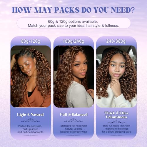 Crochet Human Hair Extensions - Burmese Curly, 14 Inch, 120g - Chocolate Brown - Miracle Knots