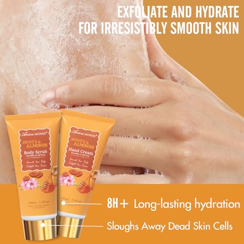 Honey Almond Bath & Body Gift Set for Women - 13pcs Spa & Self-Care Gift Basket