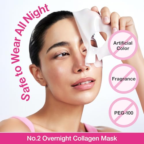 numbuzin No.2 Overnight Face Mask | Rose PDRN Overnight Collagen Mask | Korean Glass Skin Essential | Elasticity, Hydrating, Firming, Enlarged Pores | Collagen, Peptides, PDRN | 37g, 4ea