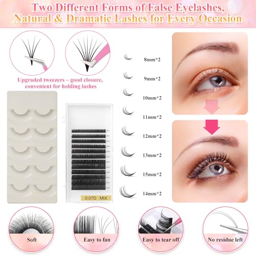 Pink Lash Extension Kit for Beginners with Mannequin Head & Accessories - Tetutor