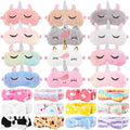 Sleepover Party Supplies Kit with Unicorn Eye Masks & Bow Headbands for Girls & Women