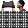 Ramede Stocking Wave Cap for Men Women Wig Caps - Black, 120 Pack