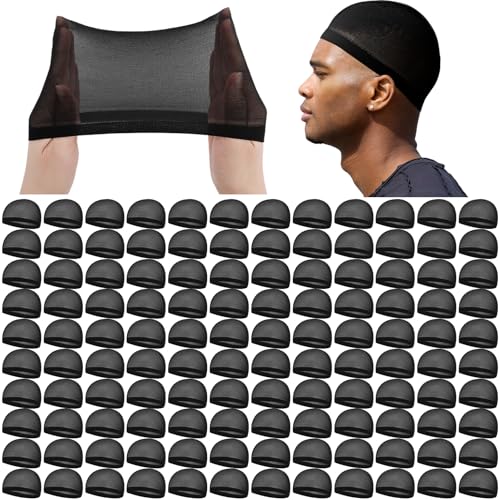 Ramede Stocking Wave Cap for Men Women Wig Caps - Black, 120 Pack