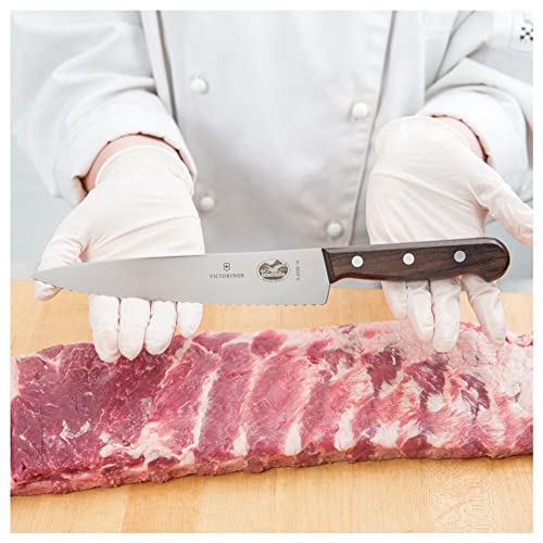 Victorinox 7.5-Inch Wavy Edge Chef's Knife with Rosewood Handle – Swiss Quality Kitchen Tool