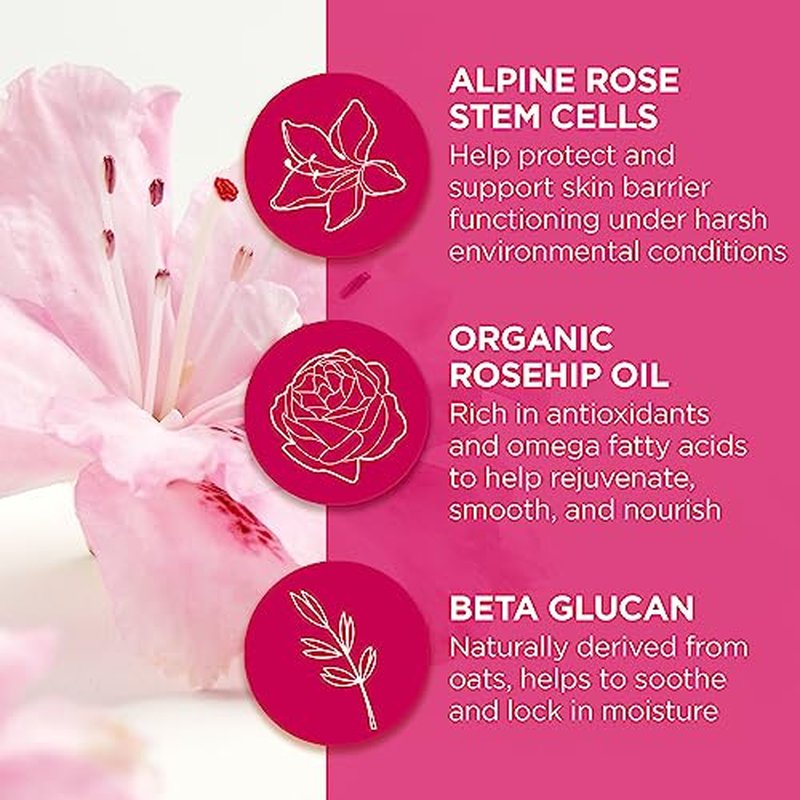 Andalou Naturals Mask 1000 ROSES, Overnight Sleeping Mask for Dry, Chapped Lips, Plumping, Hydrating & Soothing Balm with Alpine Rose Stem Cells, Vegan & Cruelty-Free, 0.42 O