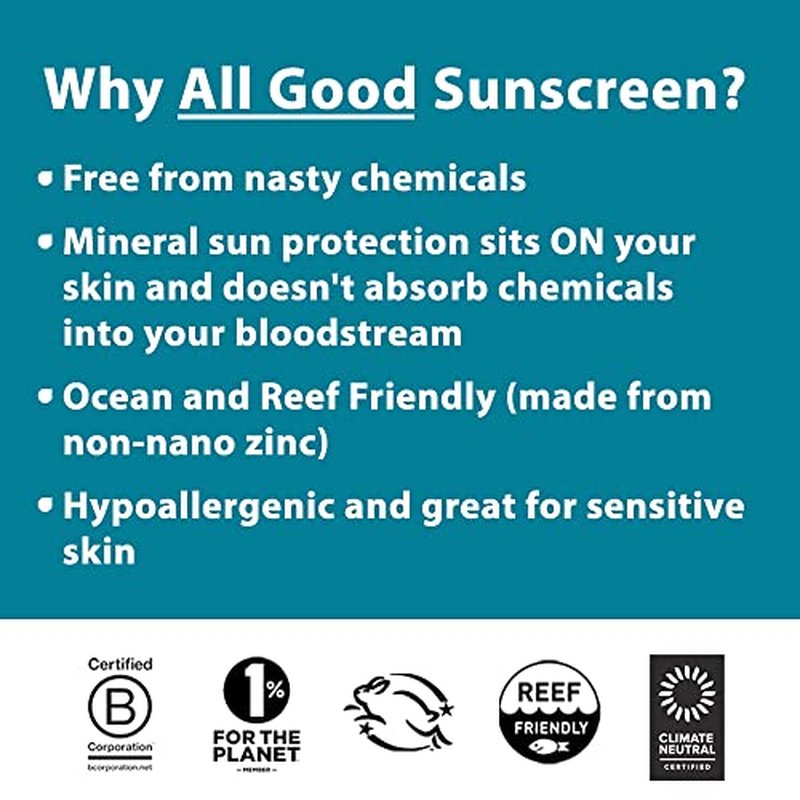 All Good Facial Mineral Sunscreen Lotion SPF 30 | Daily Face Moisturizer, Nourishing Botanicals, Hyaluronic Acid, Green Tea, Aloe, Calendula, Raspberry Seed Oil | 1.7oz (3-Pack)