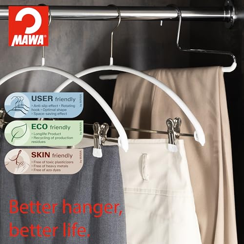 Set of 30 Non-Slip Space Saving Clothes Hangers for Pants - Black
