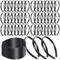 Black Plastic Headbands Bulk - 1/2 Inch Wide, 100 Pack, DIY Friendly