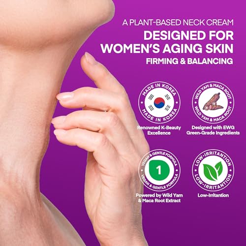 Vigority Korean Neck Firming Cream 1.69 fl oz for Crepey Skin & Wrinkles - Pack of 1
