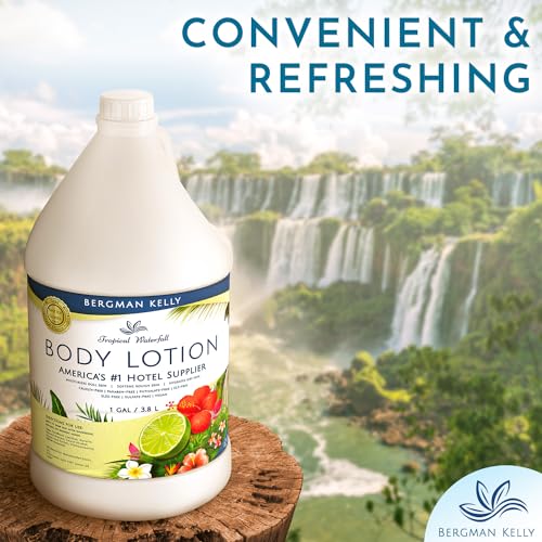 Gallon Size Tropical Waterfall Body Lotion Refill - Moisturizing Bulk Hotel Toiletries (128 fl oz) - Bergman Kelly