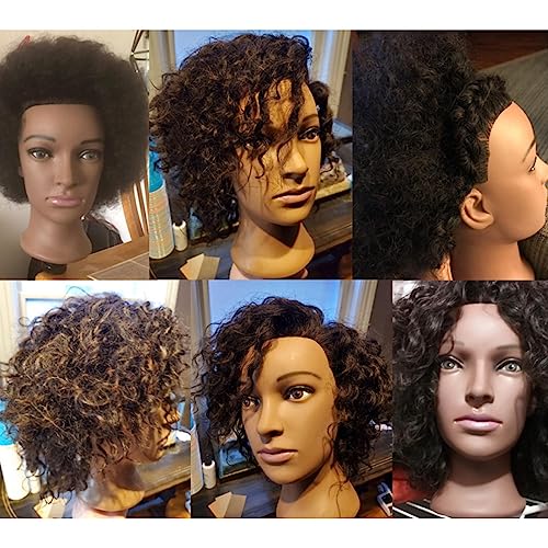 Mannequin Head with 100% Human Hair Afro Style - Cosmetology Doll Model 92092B0210