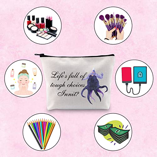 TSOTMO Villain Ursula Quote Inspired Gift Life¡¯s Full Of Tough Choices Innit Zipper Pouch Makeup Bag (tough choices Innit)