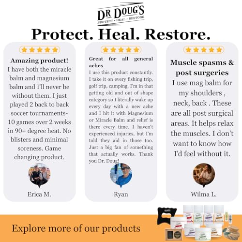 Dr. Doug's Magnesium Balm ? Organic Magnesium Lotion (8 oz) for Soothing Muscle & Nerve Relief with Organic Peppermint & Lavender Scent ? Apply to Legs, Arms, Chest | Non-Greasy, All-Natural Formula