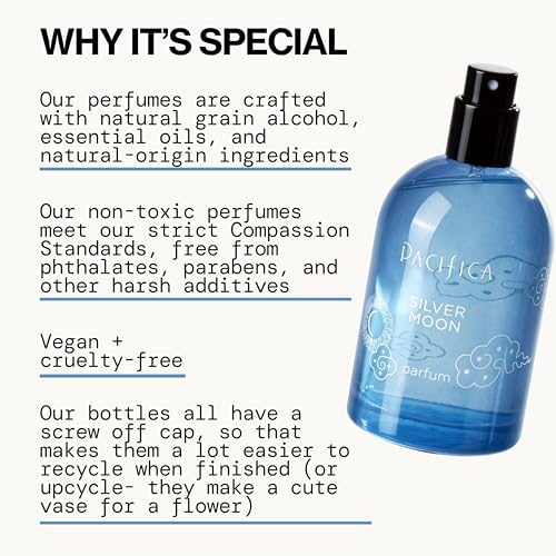 Pacifica Silver Moon Vanilla Almond Spice Perfume - Warm Vegan Fragrance, 2 fl oz